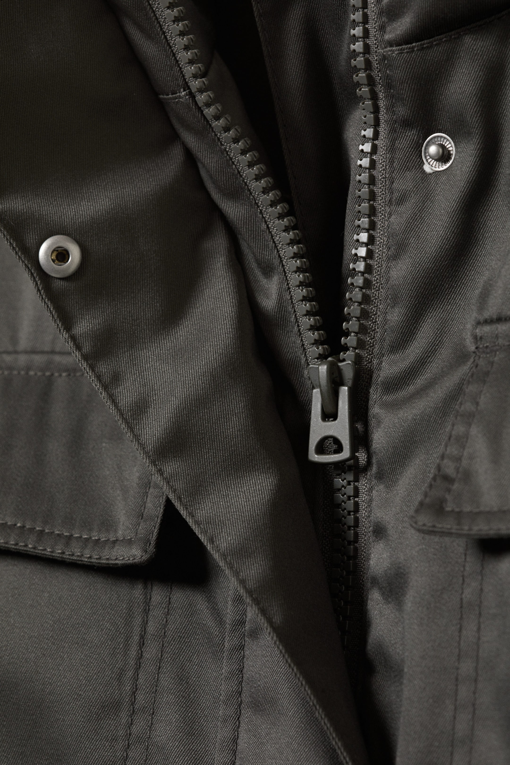 Dark Grey - Oversized Padded Utility Jacket - 9