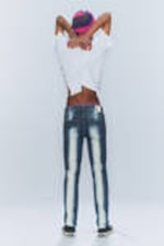 Blauw spray - Sleezie skinny jeans met lage taille - 2