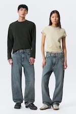 Second Blau - Blau - Galaxy Mid Waist Loose Straight Leg Jeans - 0