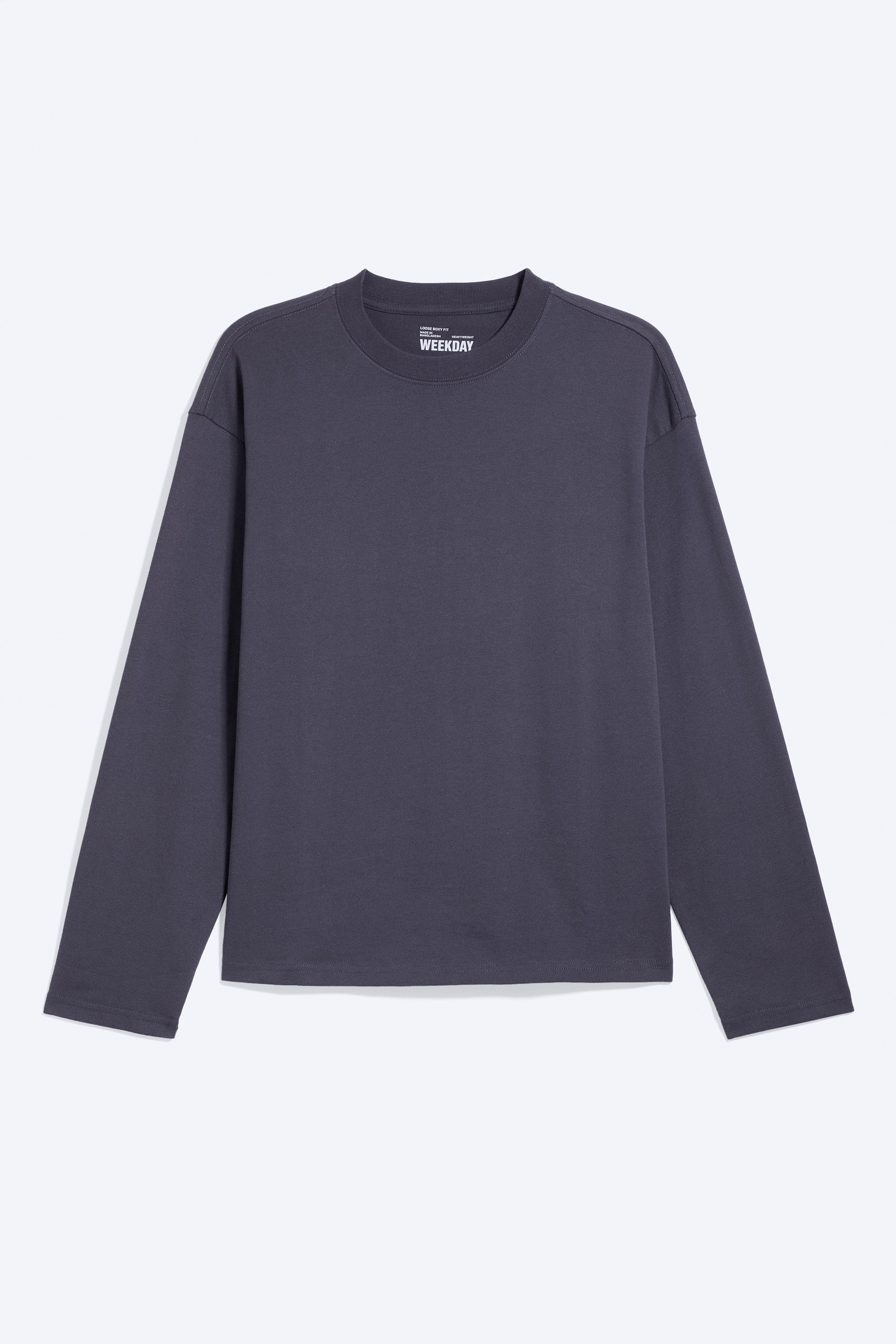 T-shirt a maniche lunghe Loose Boxy - Viola scuro/Nero/Rigato Bianco/Nero/Bianco/Righe blu e bianche/Verde/bianco a righe/Marrone scuro/Lilla/Nero a righe/Viola Polveroso/Bianco e blu navy a righe/Rigato talpa chiaro/Azzurro polvere/Righe bianche e grigie/Verde scuro/Marrone scuro a righe/Azzurro/Blu navy scuro/Bianco - Marrone a righe