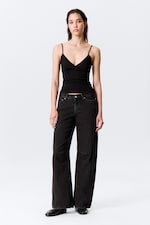 Noir affiné - Jean large et ample taille basse - 4