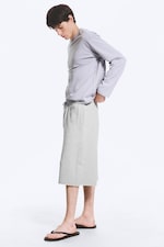 Hellgrau meliert - Weite Jersey-Skater-Shorts - 1
