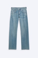 Sea Breeze Blue - Mittelblau - Skewed Low Waist Relaxed Jeans - 5