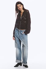 Dark Brown - Knitted Zip Cardigan - 4
