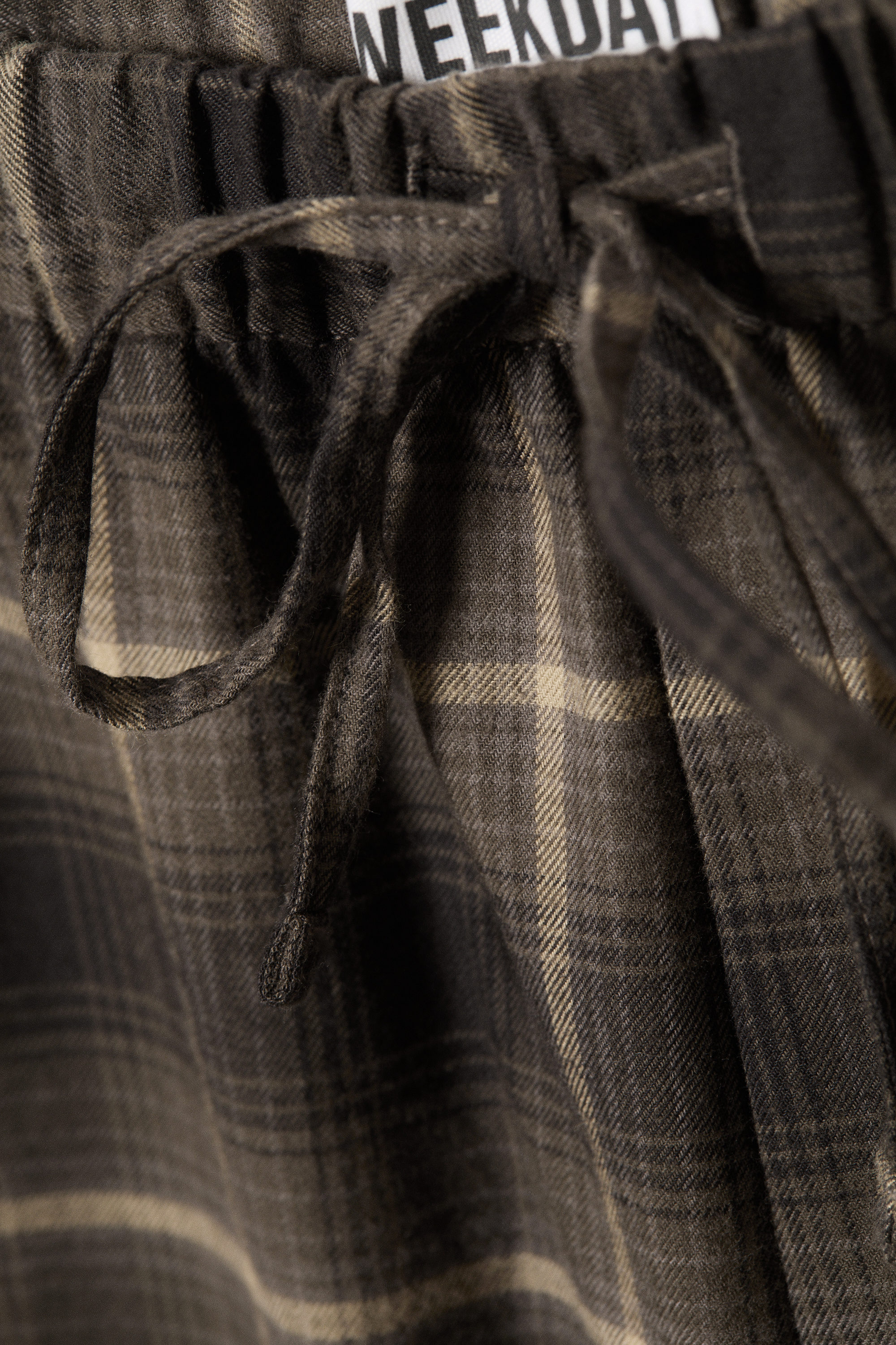 Checked Dark Brown - Relaxed Flannel Pyjama Trousers - 3