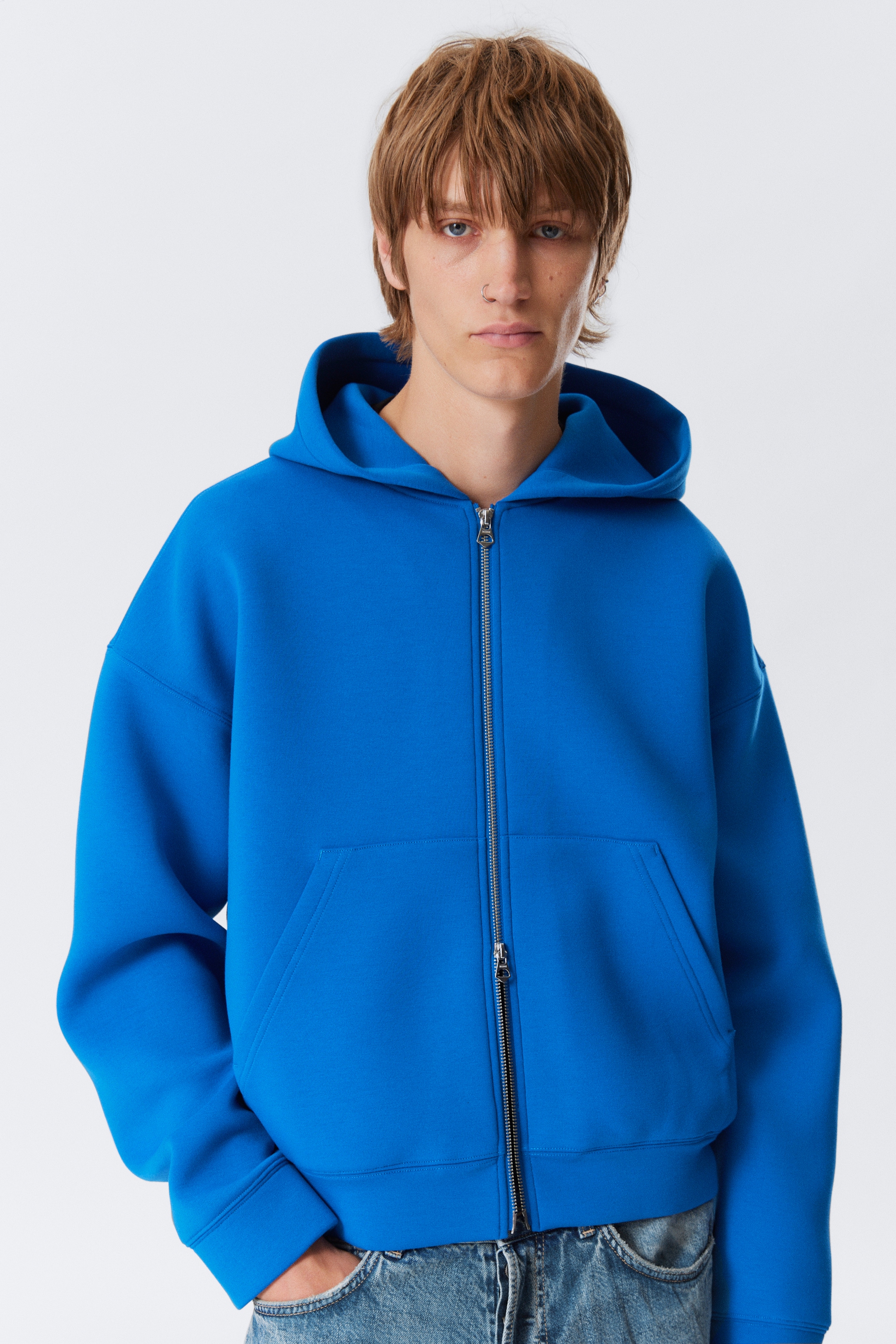 View larger image: Simon Scuba Zip Hoodie - Bright Blue - Men | H&M GB 2
