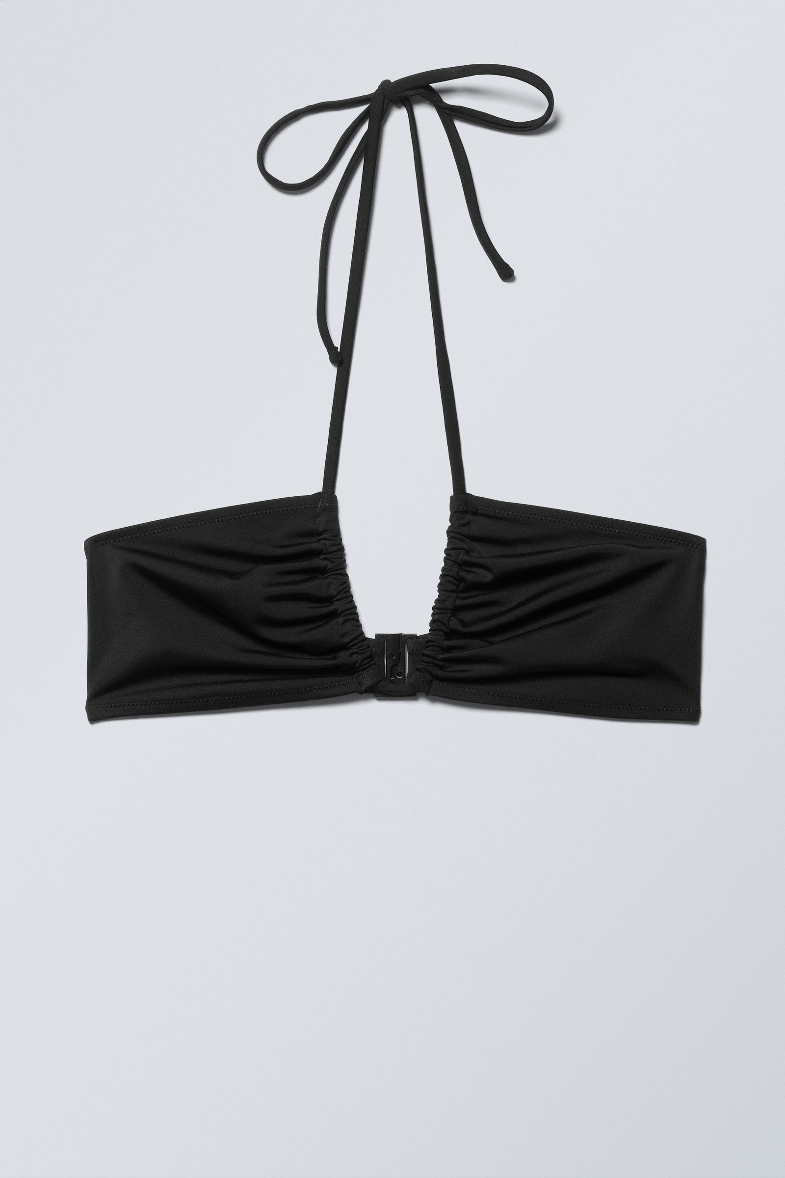 ruched halter bandeau bikini top - Black | Weekday WW