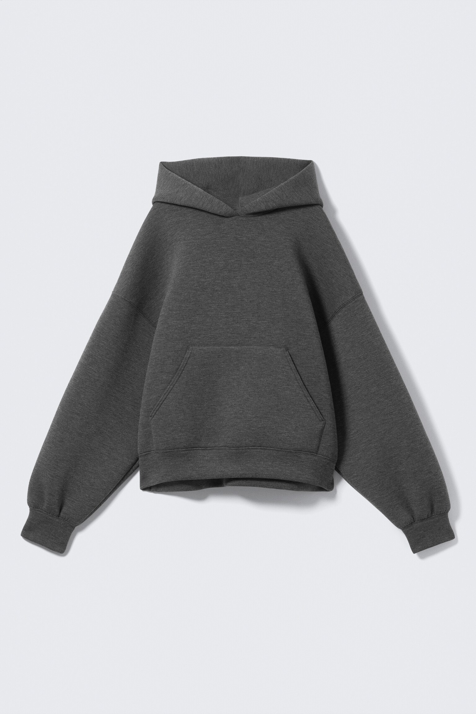 Oversized scuba hoodie - Mörkgråmelerad/Ljusgrå/Gråmelerad/Svart - 2