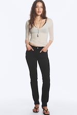 Black Rinse - Black - Neptune Low Rise Slim Straight Jeans - 1