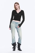 Broken Blue – lyseblå - Nail slim-fit jeans med lavt liv og rette ben - 1