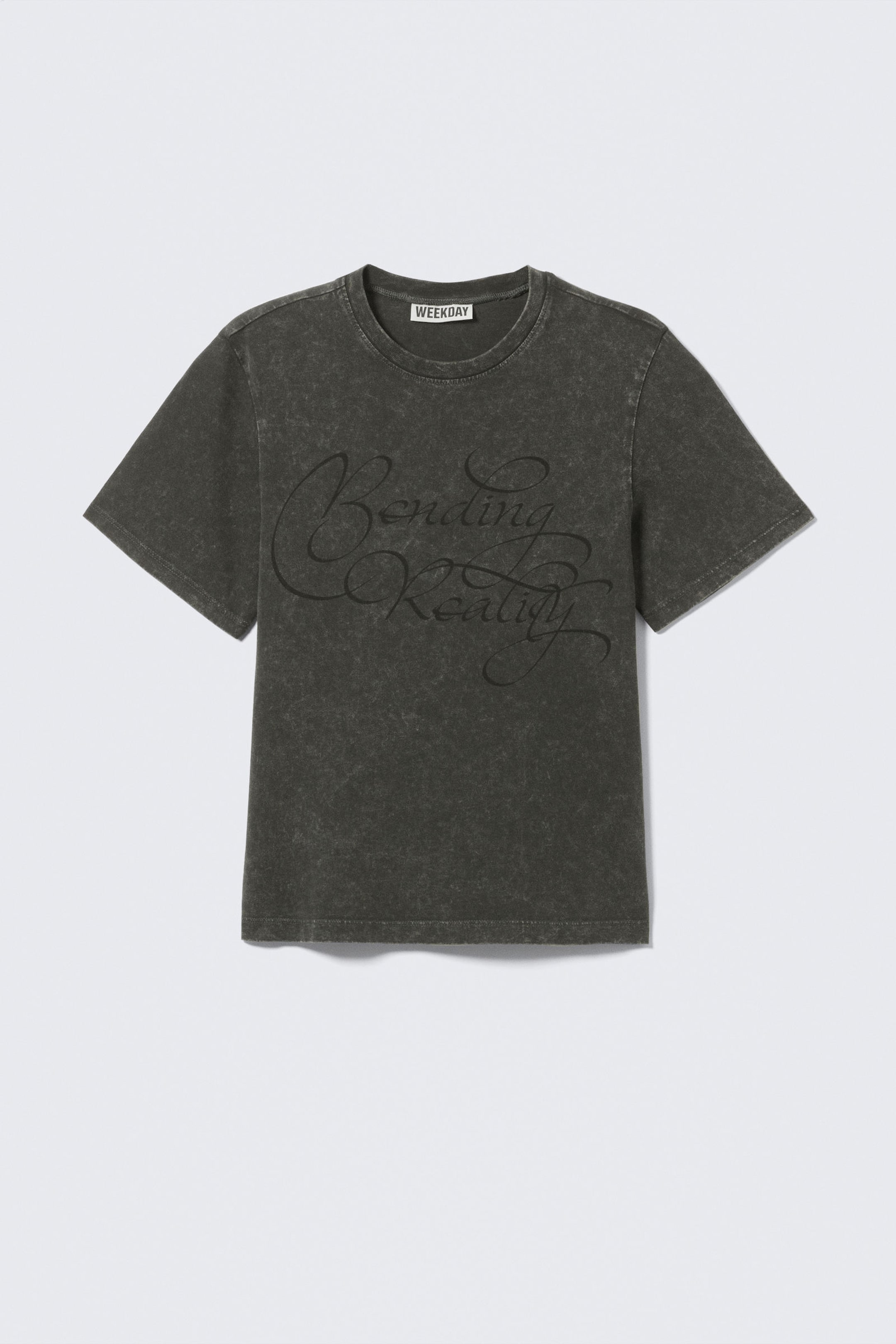 Dunkelgrau - "Bending Reality" - Bedrucktes Slim-Fit-T-Shirt - 3