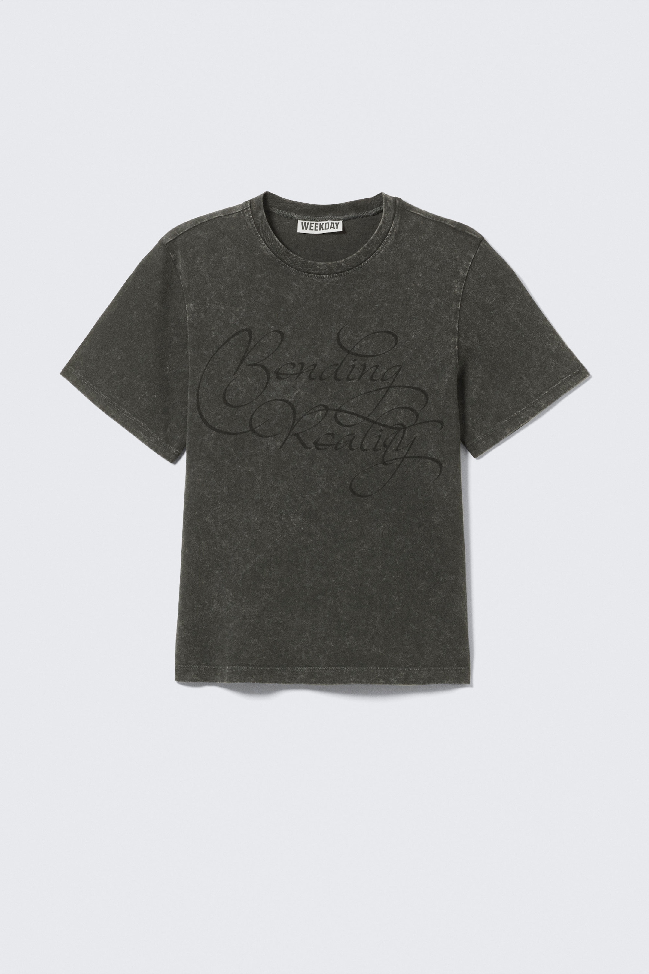 Dunkelgrau - "Bending Reality" - Bedrucktes Slim-Fit-T-Shirt - 1