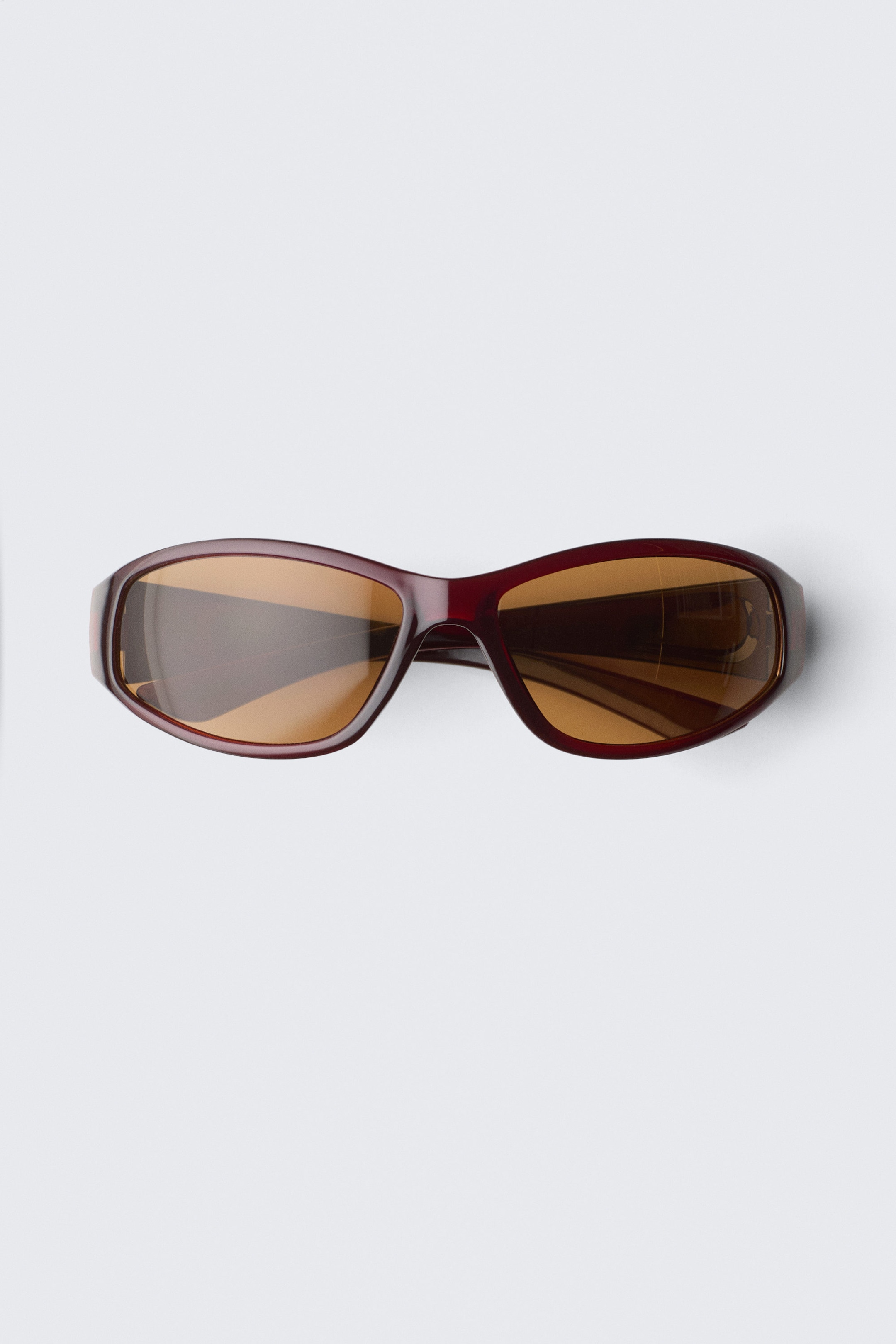 Rot transparent/Braune Gläser - Wrap-Around-Sonnenbrille - 1