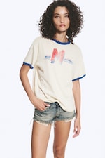 Light Dusty Beige - M Print - Graphic Printed Short-sleeved T-shirt - 3