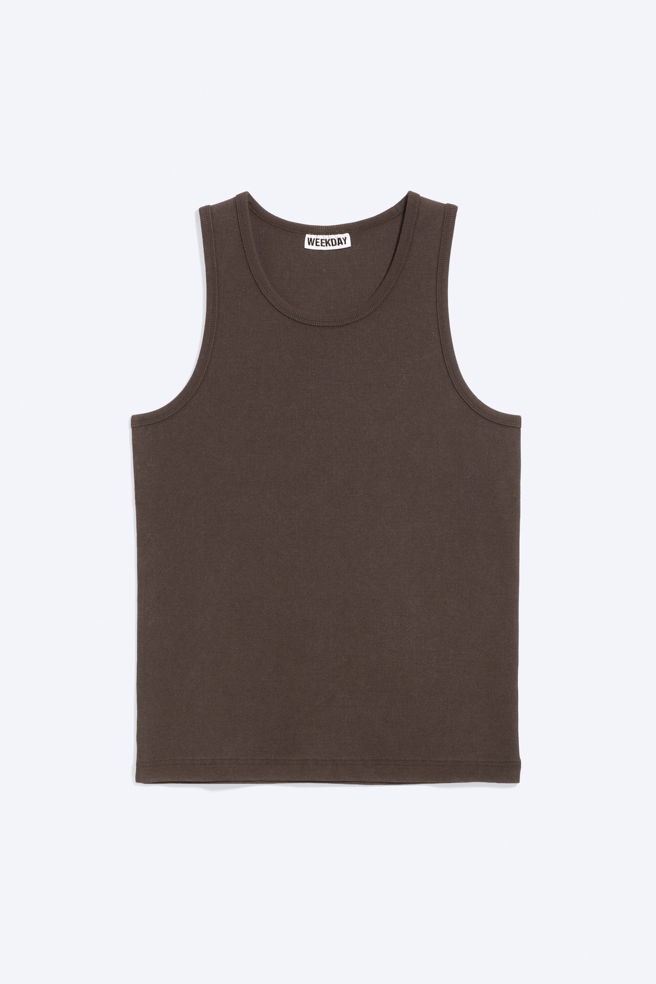 Dark Brown - Classic Ribbed Tank Top - 0