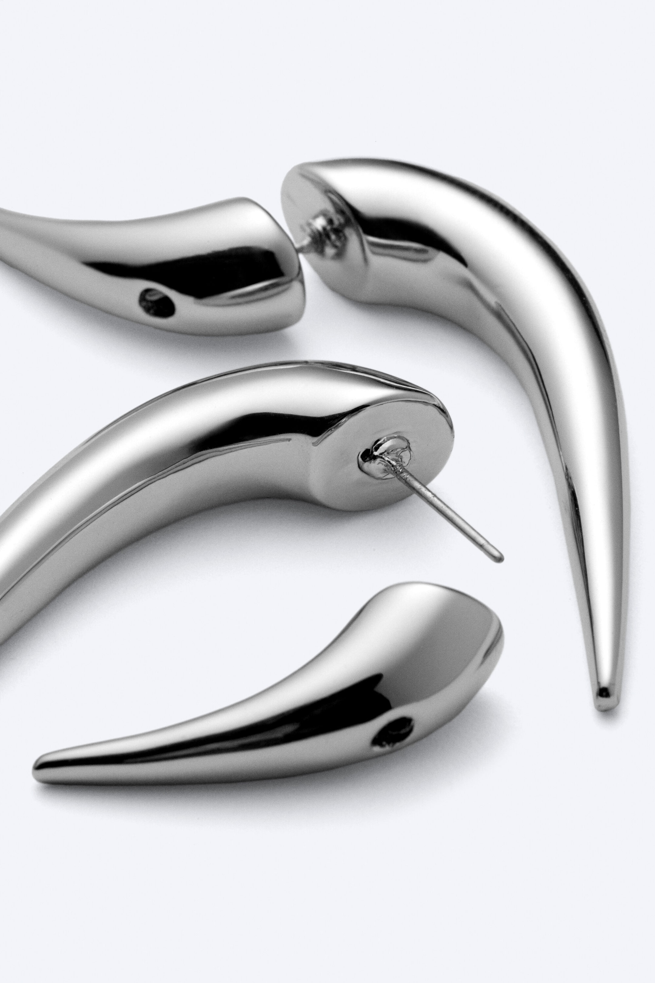 Silber - Hoop-Ohrringe in Stachelform - 2