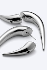 Silber - Hoop-Ohrringe in Stachelform - 2