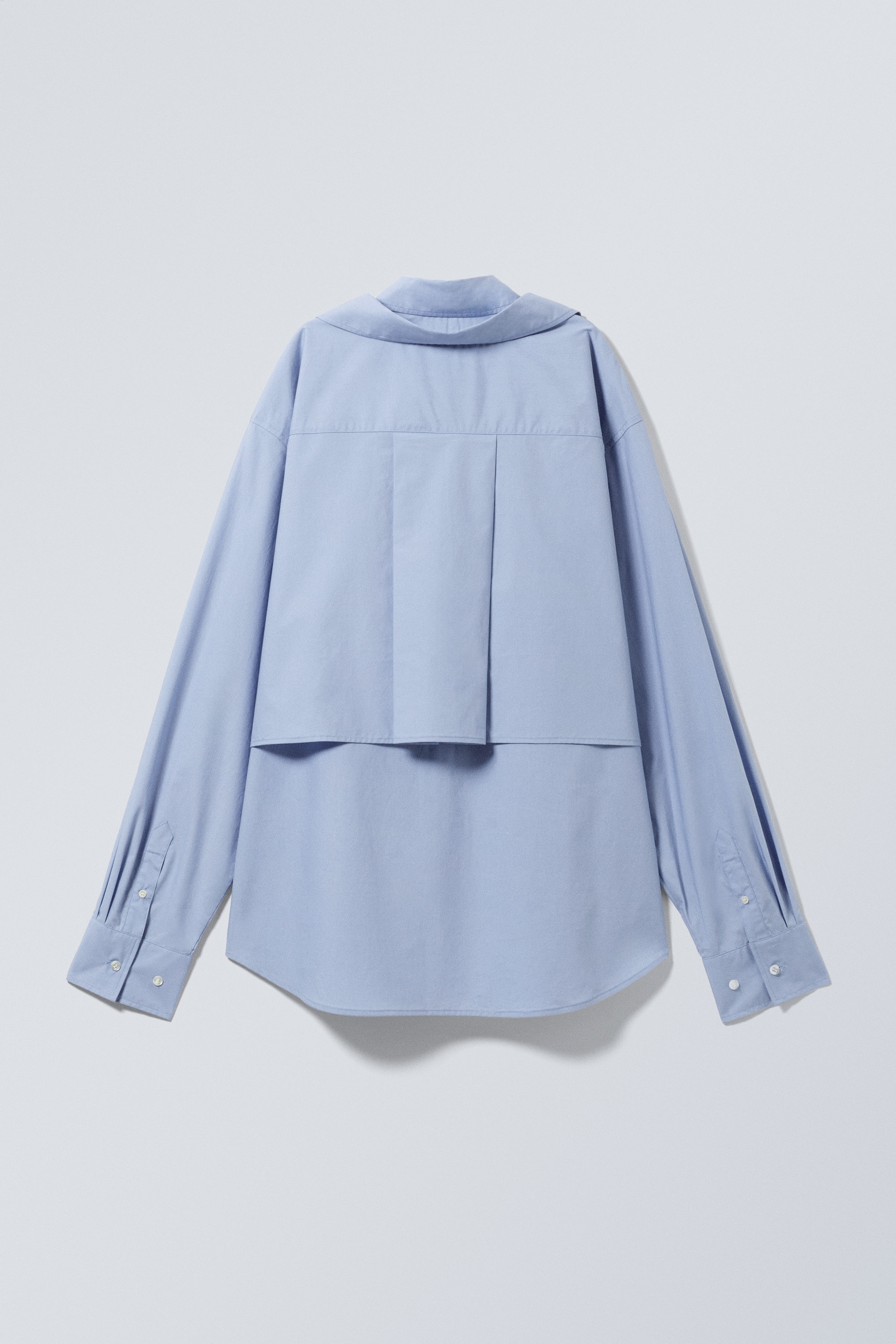 Light Blue - Double-Layered Oversized Shirt - 2