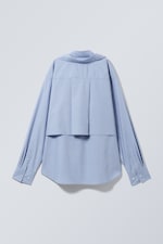 Light Blue - Double-Layered Oversized Shirt - 1