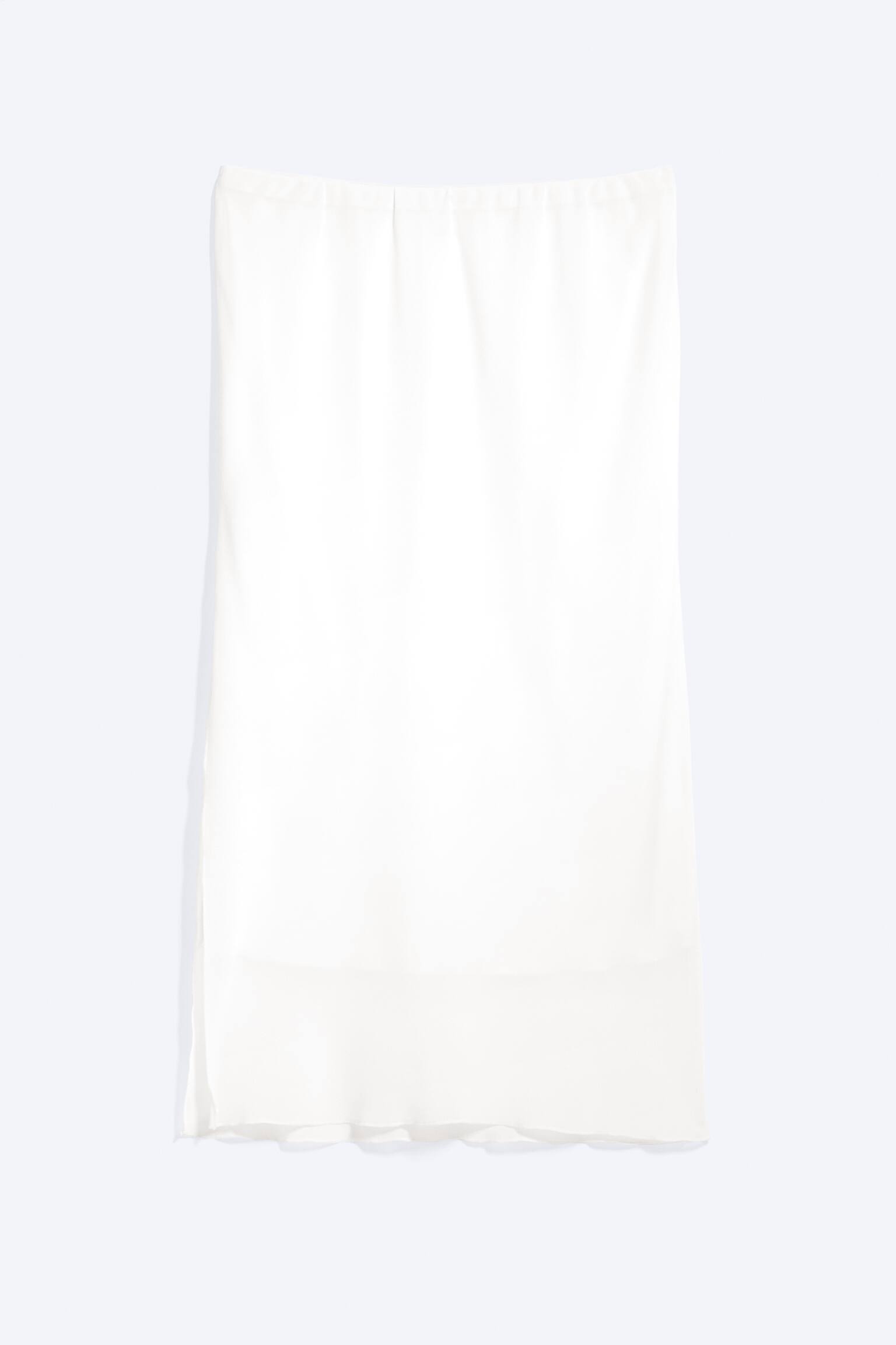 Jupe midi taille basse - Blanc/Taupe cendré/Jaune clair - floral - 1