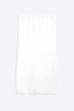 White - Low Rise Midi Skirt - 4