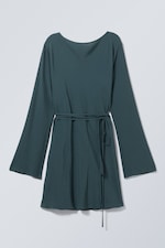 Dark Turquoise - Fahra Open Back Mini Dress - 0