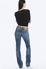 Seahorse Blue - Mittelblau - Luna Low Waist Skinny Bootcut Jeans - 4
