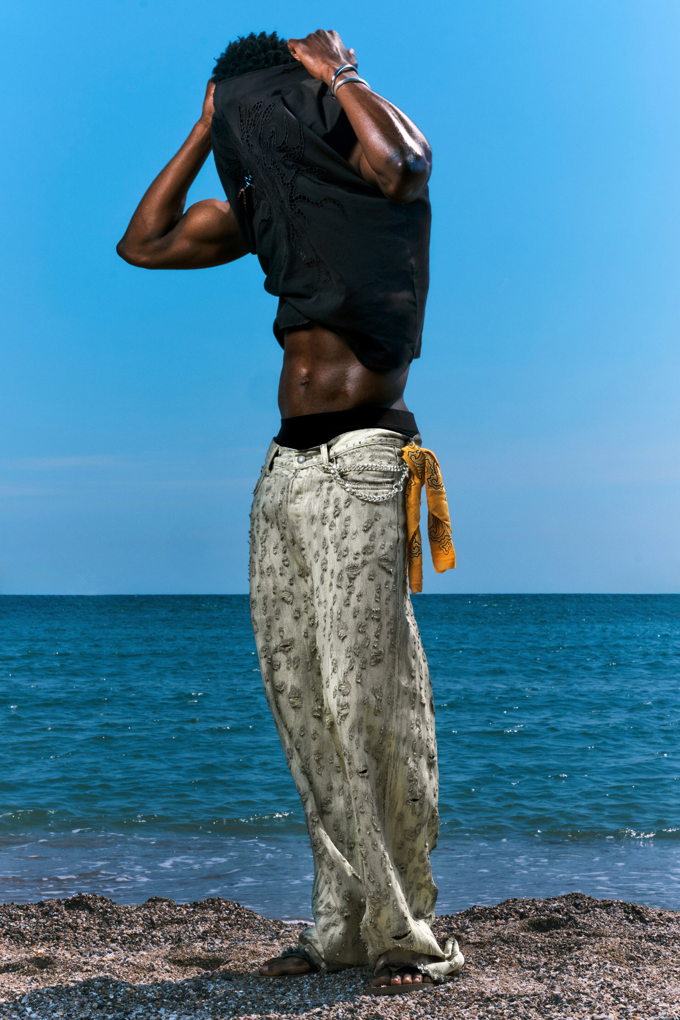 Visa större bild: Broderie Anglaise-linne - Svart - HERR | H&M SE 3