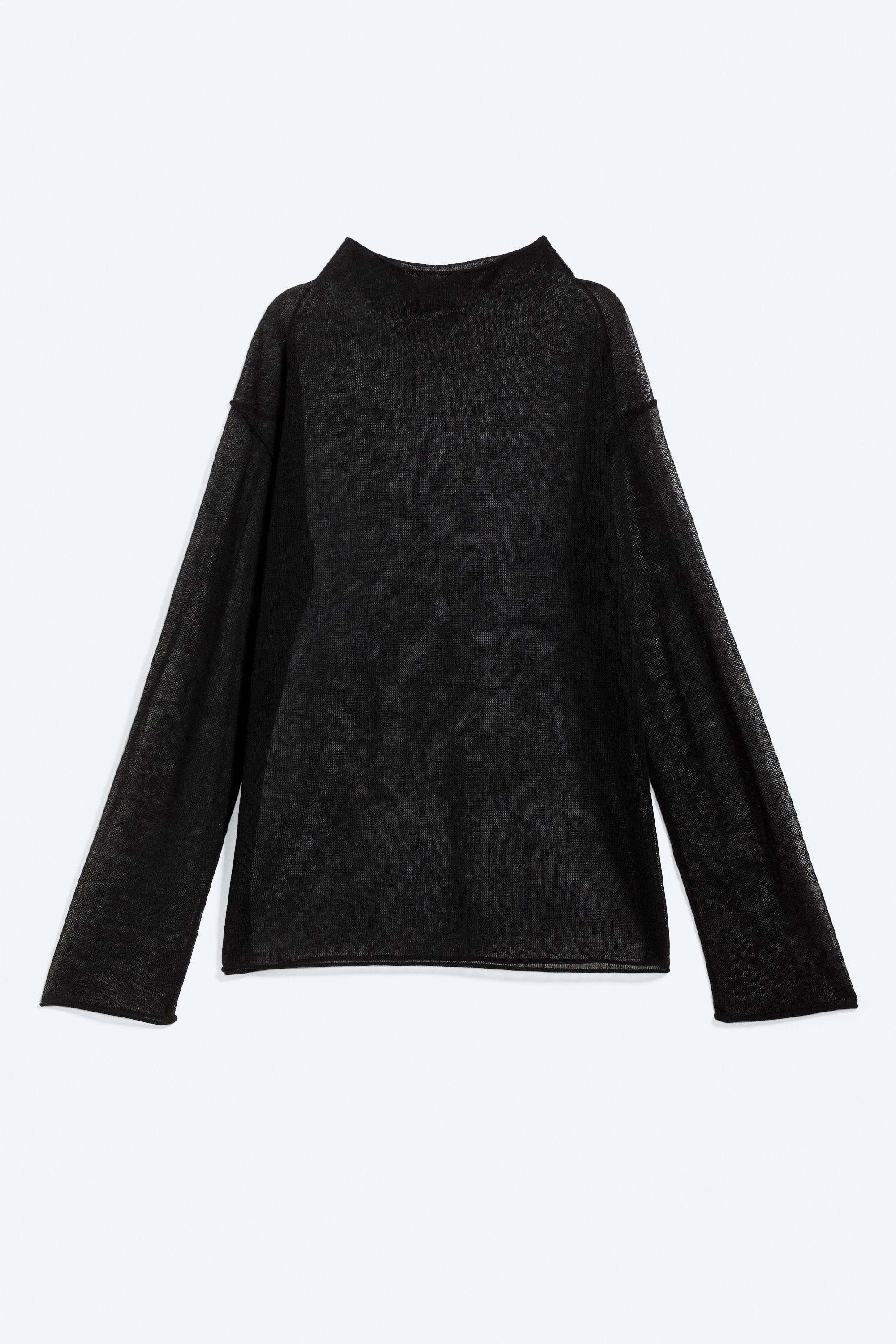 Pullover aus Leinenmix - Schwarz/Staubiges Lila