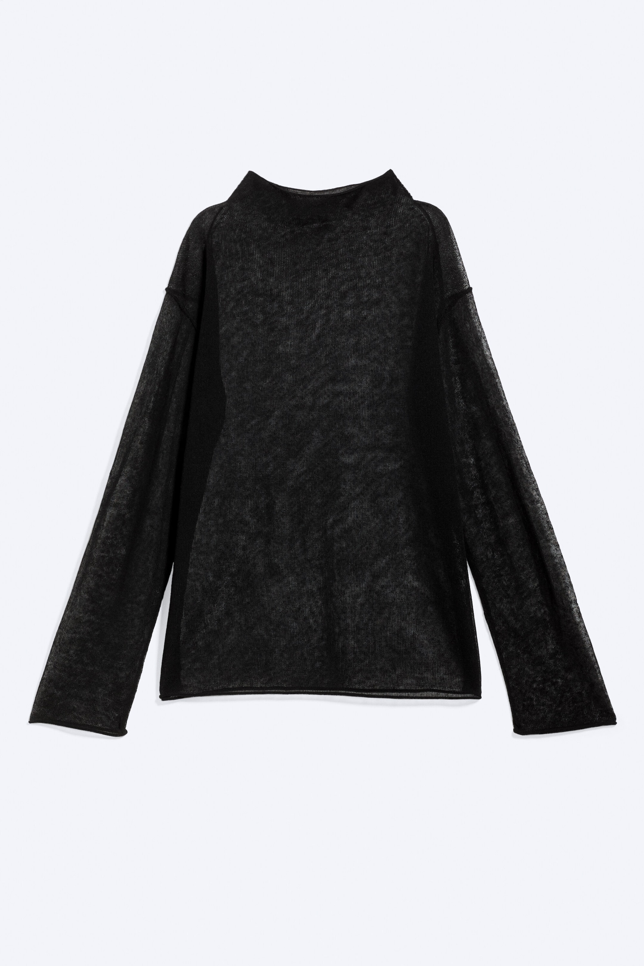 Schwarz - Pullover aus Leinenmix - 4