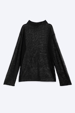 Schwarz - Pullover aus Leinenmix - 4