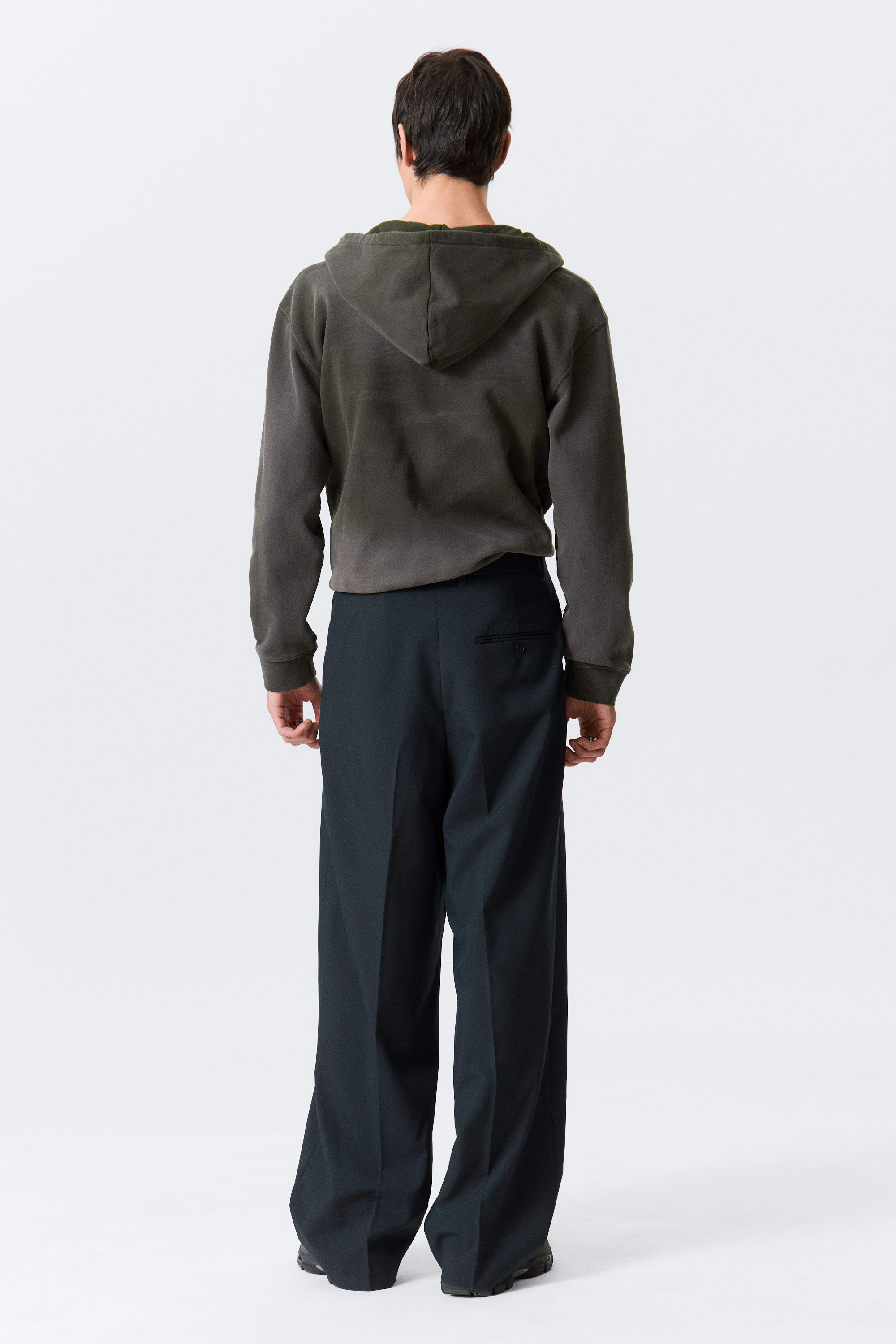 Dark Navy Blue - Uno Loose Suit Trousers - 5