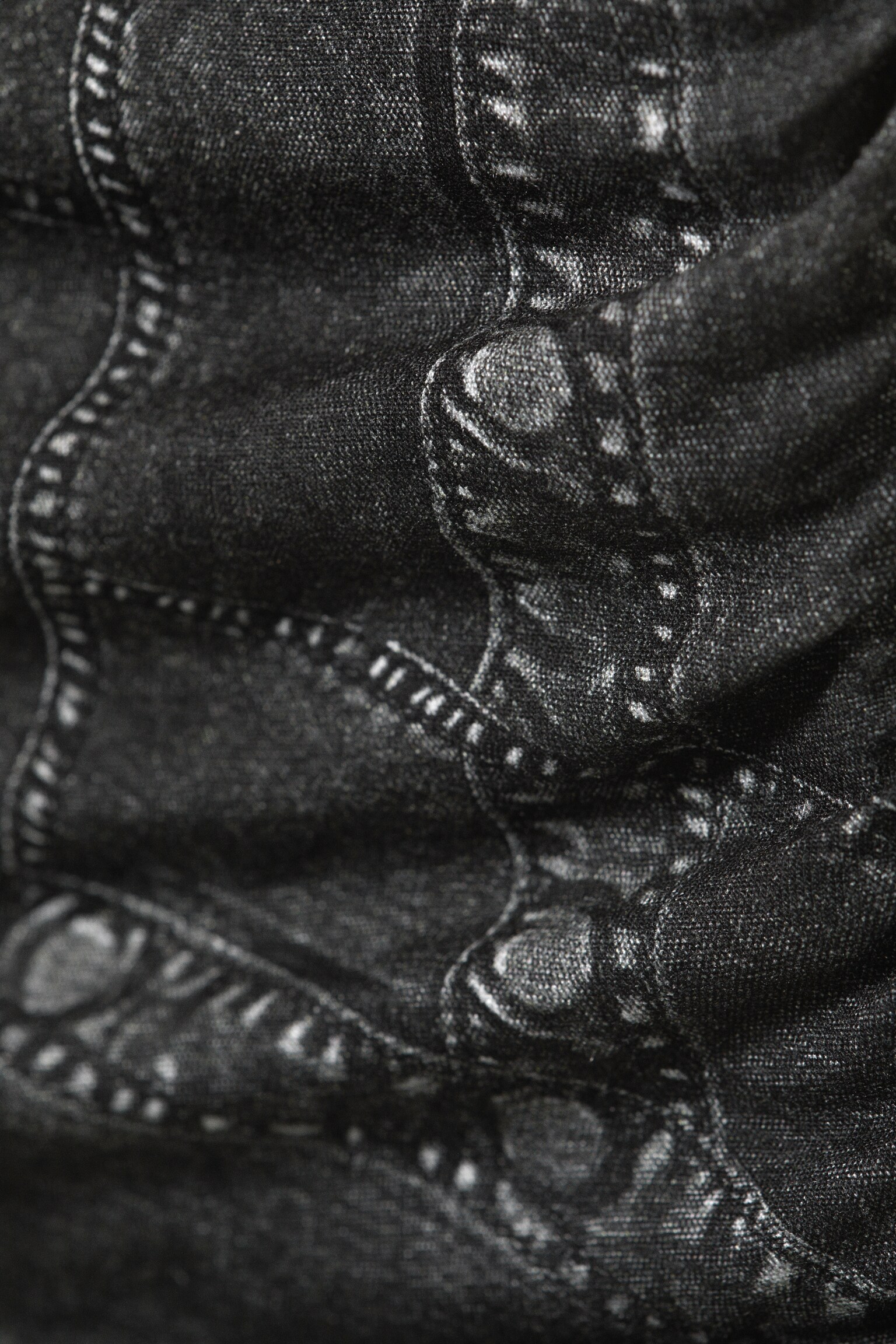 Haut dos nu imprimé - Noir - Imprimé denim - 3