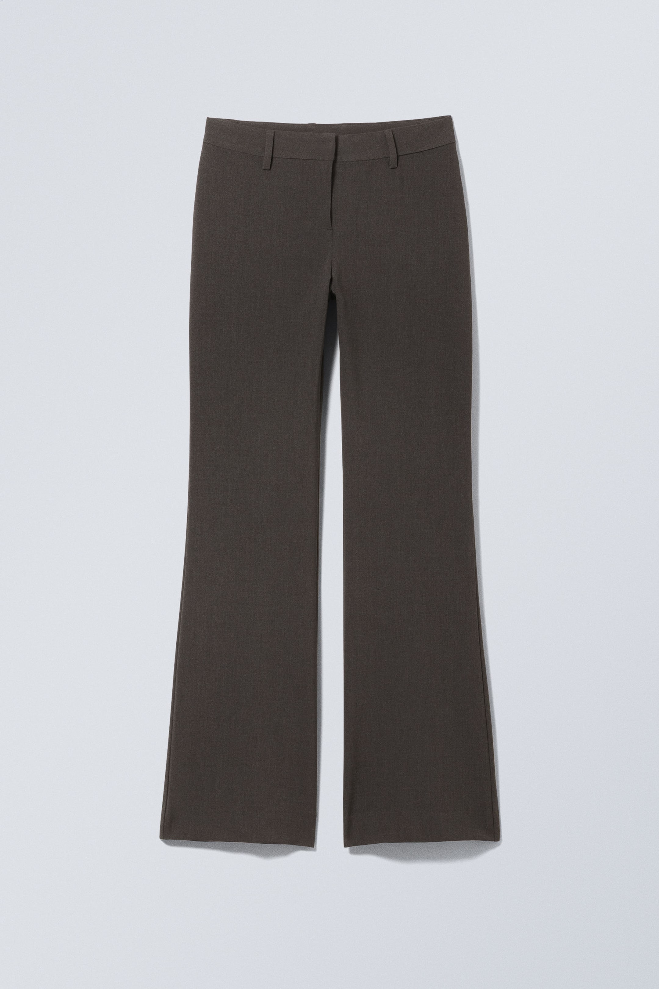 Dark Brown - Flared Suiting Trousers - 0