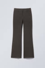 Dark Brown - Flared Suiting Trousers - 0