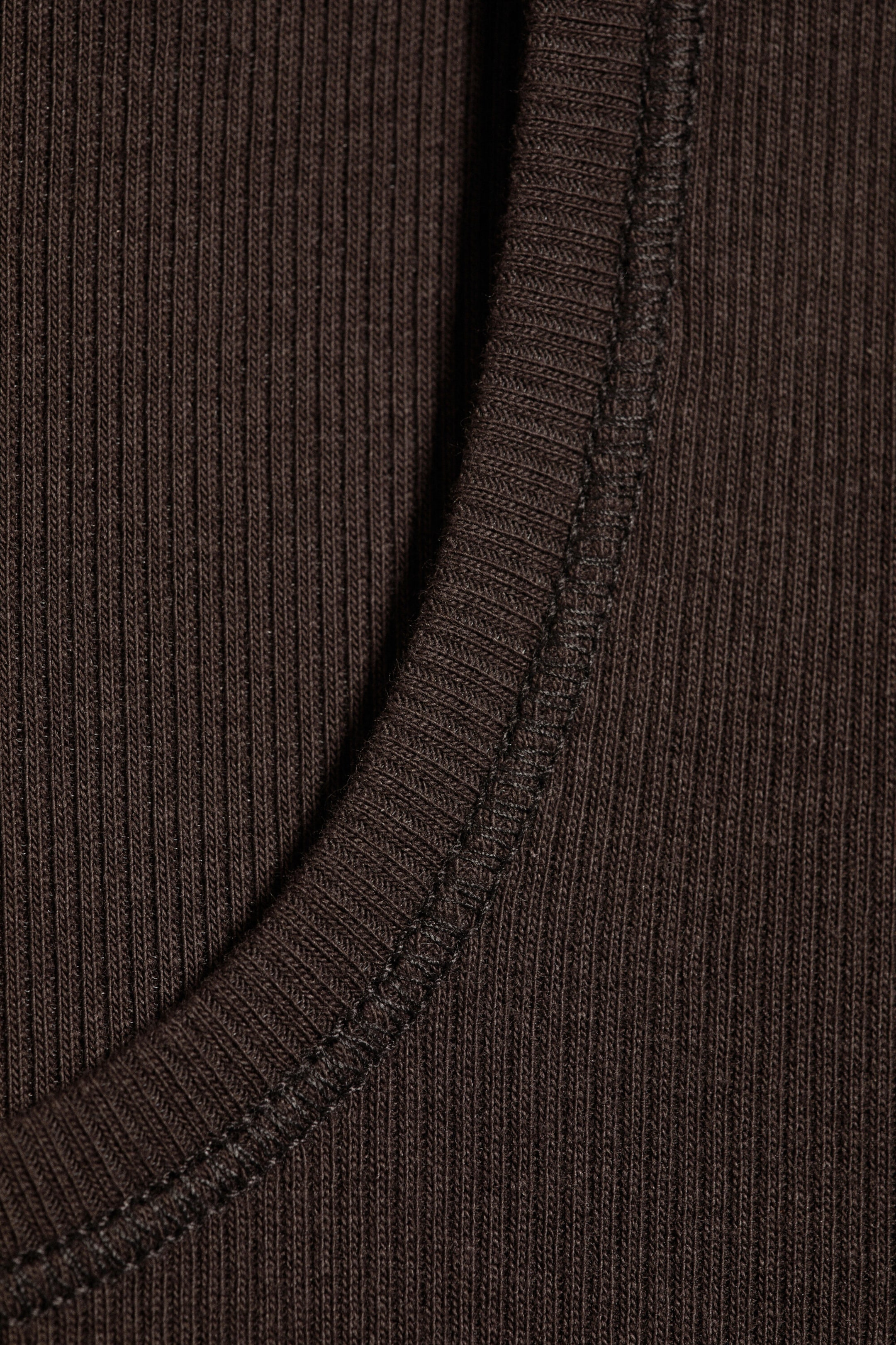 Dark Brown - Ribbed Square Tank Top - 4