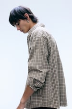 Checked Washed Mole - Long-sleeved flannel buttoned shirt - 5