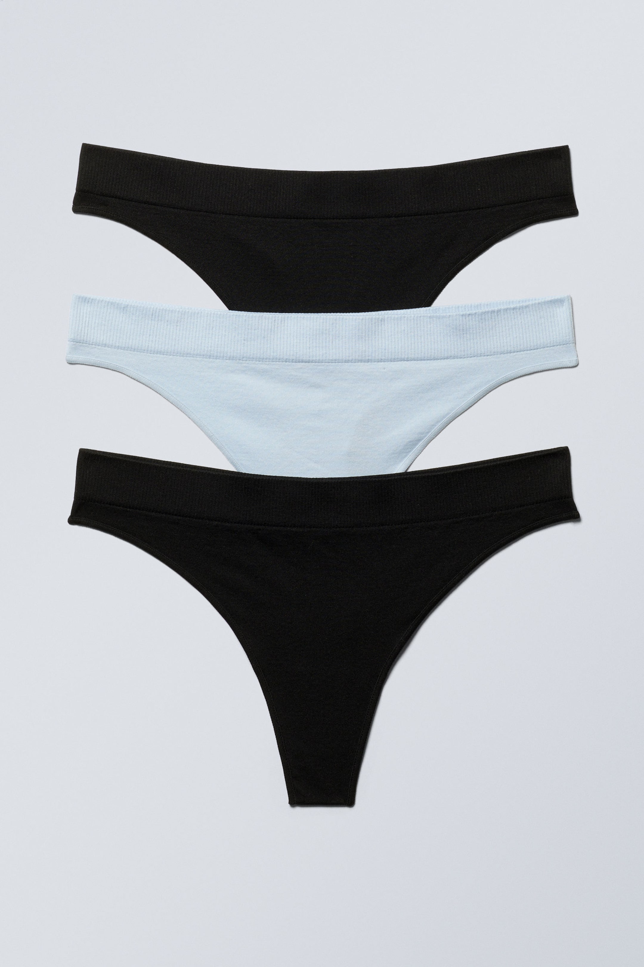 #B2BED9 - 3-pack Cat Soft Seamless High Rise Thongs - 1