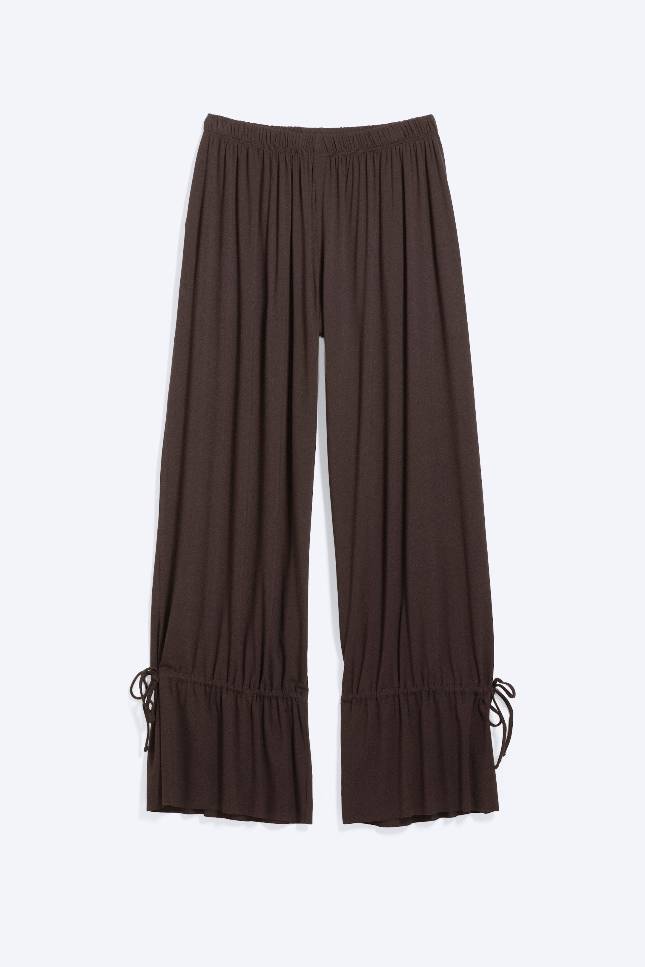 Dark Brown - Jersey Balloon Trousers - 5