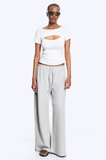 Ljus Gråmelerad - Vända Terry-byxor - 0