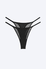 Schwarzes Mesh - 2er-Pack Tangaslips - 1