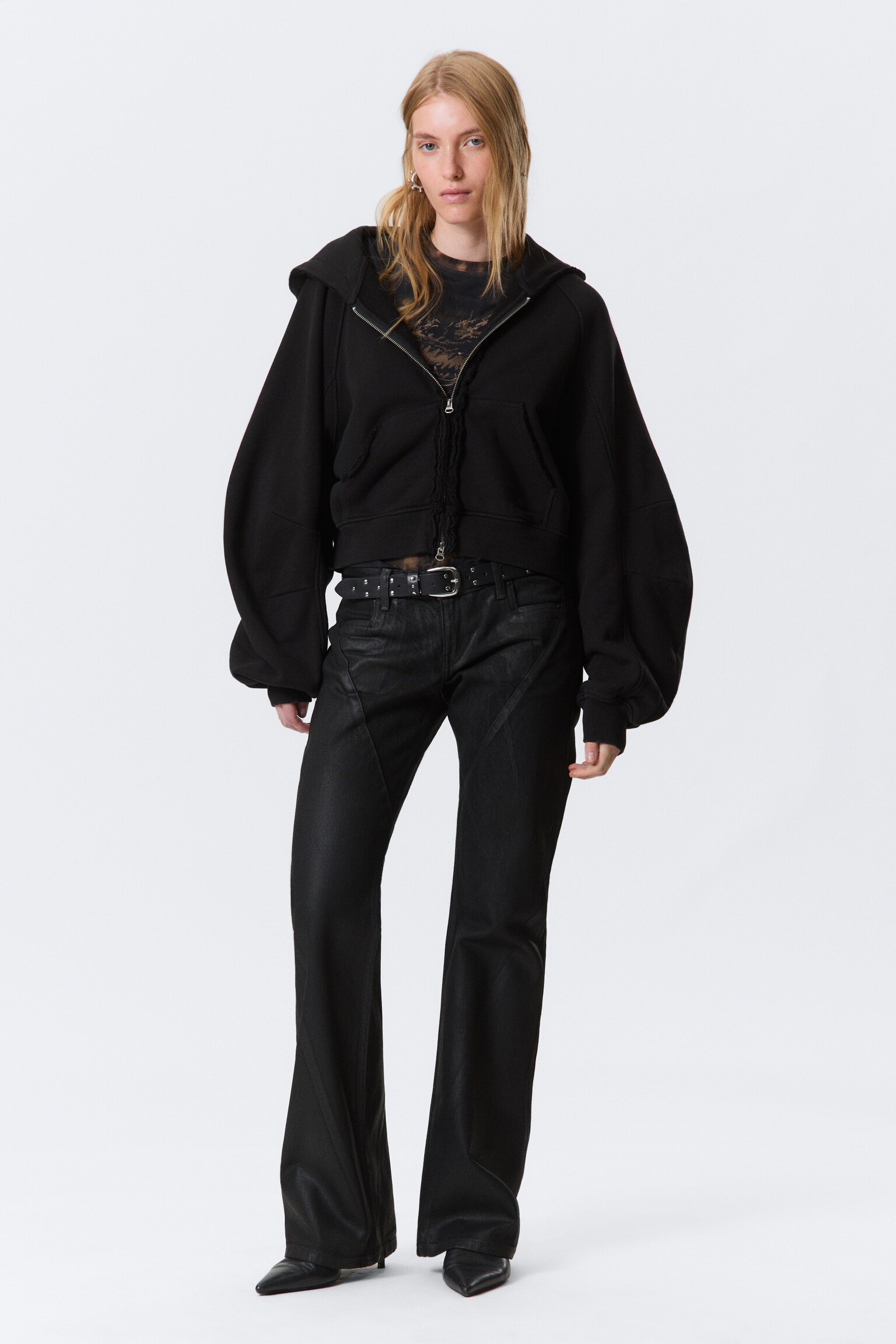 Nova Low Waist Slim Bootcut Leg Jeans - Schwarz beschichtet - Schwarz