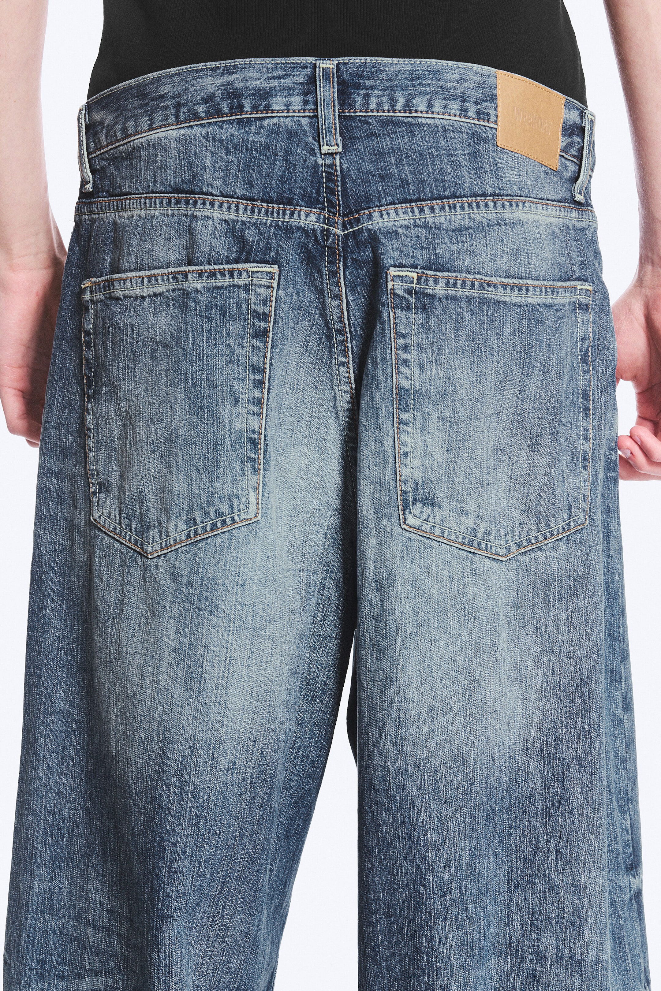 Board Blue - Medium Blue - Astro Mid Rise Loose Baggy Unisex Jeans - 4