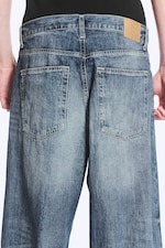 Board Blue - Medium Blue - Astro Mid Rise Loose Baggy Unisex Jeans - 4