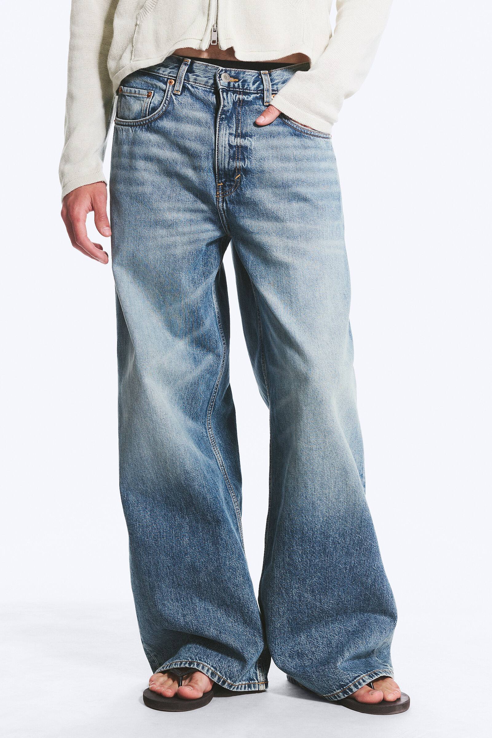 Solar Regular Waist Loose Wide Unisex Jeans
