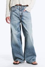 Blue Horses - Mittelblau - Solar Loose Wide Leg Unisex Jeans - 1