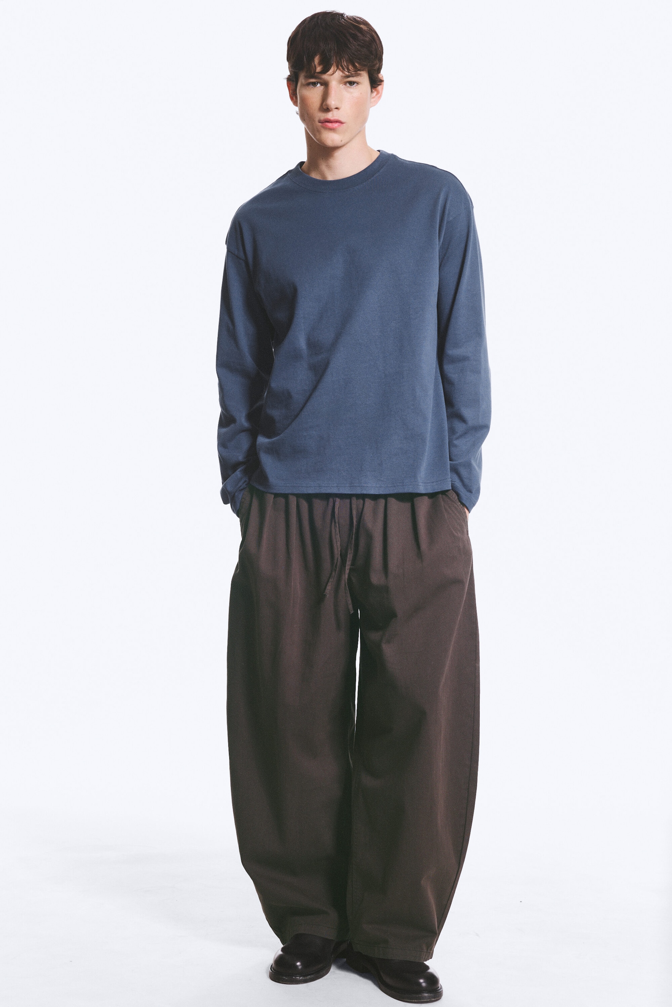 Taubenblau - Boxy Longsleeve mit lockerer Passform - 2