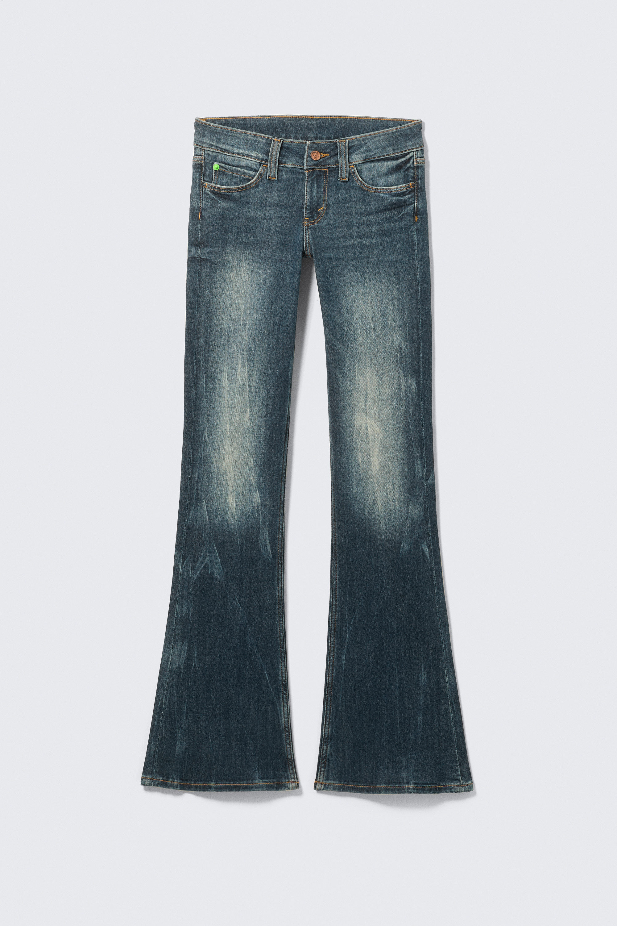 Blue Ray - Mörkblå - Booty Bei Low Waist Skinny Bootcut Jeans - 4