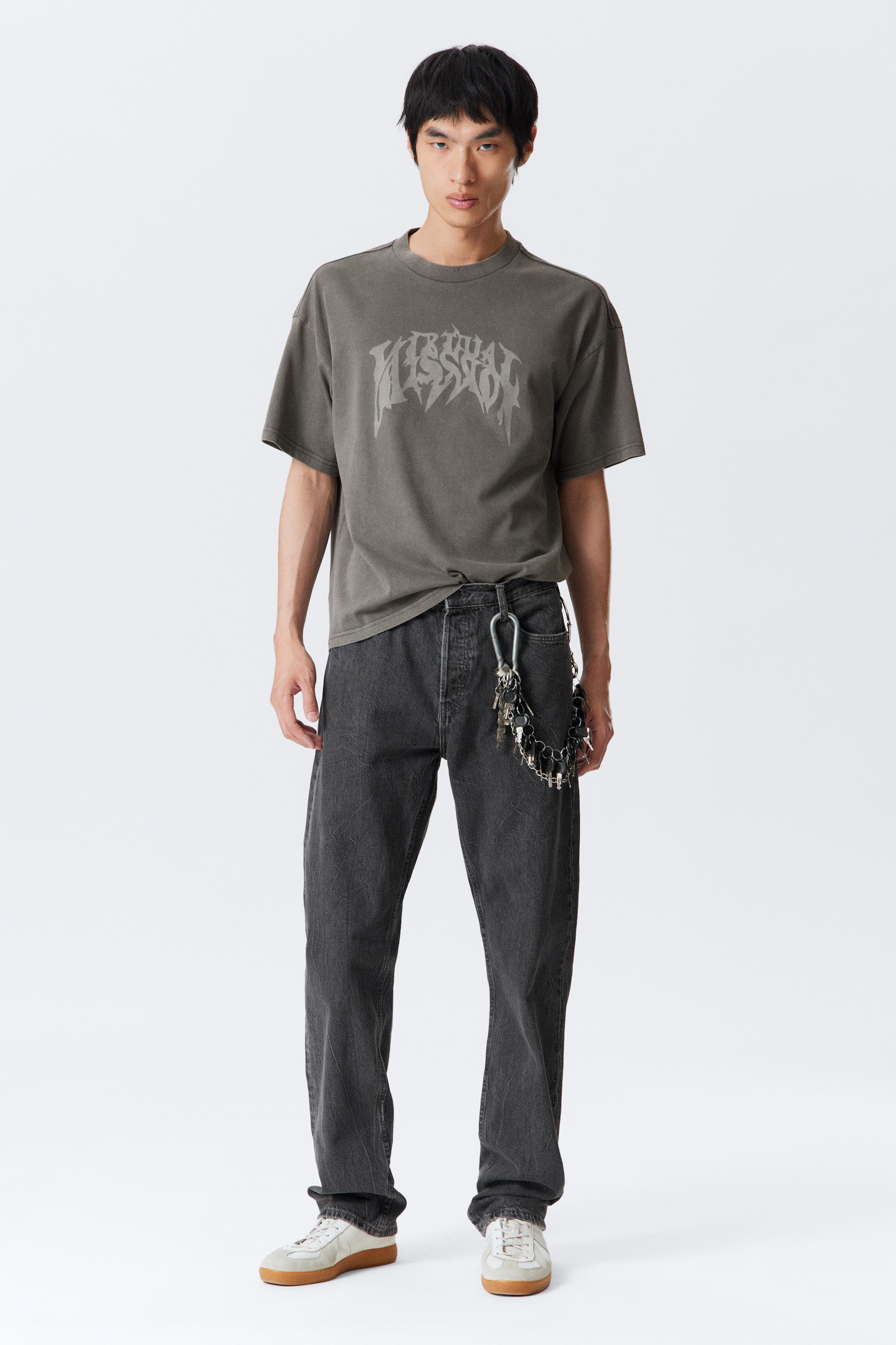 Größeres Bild anzeigen: Bedrucktes kastiges T-Shirt - Verwaschenes Schwarz - Mizzion - Men | H&M AT 3