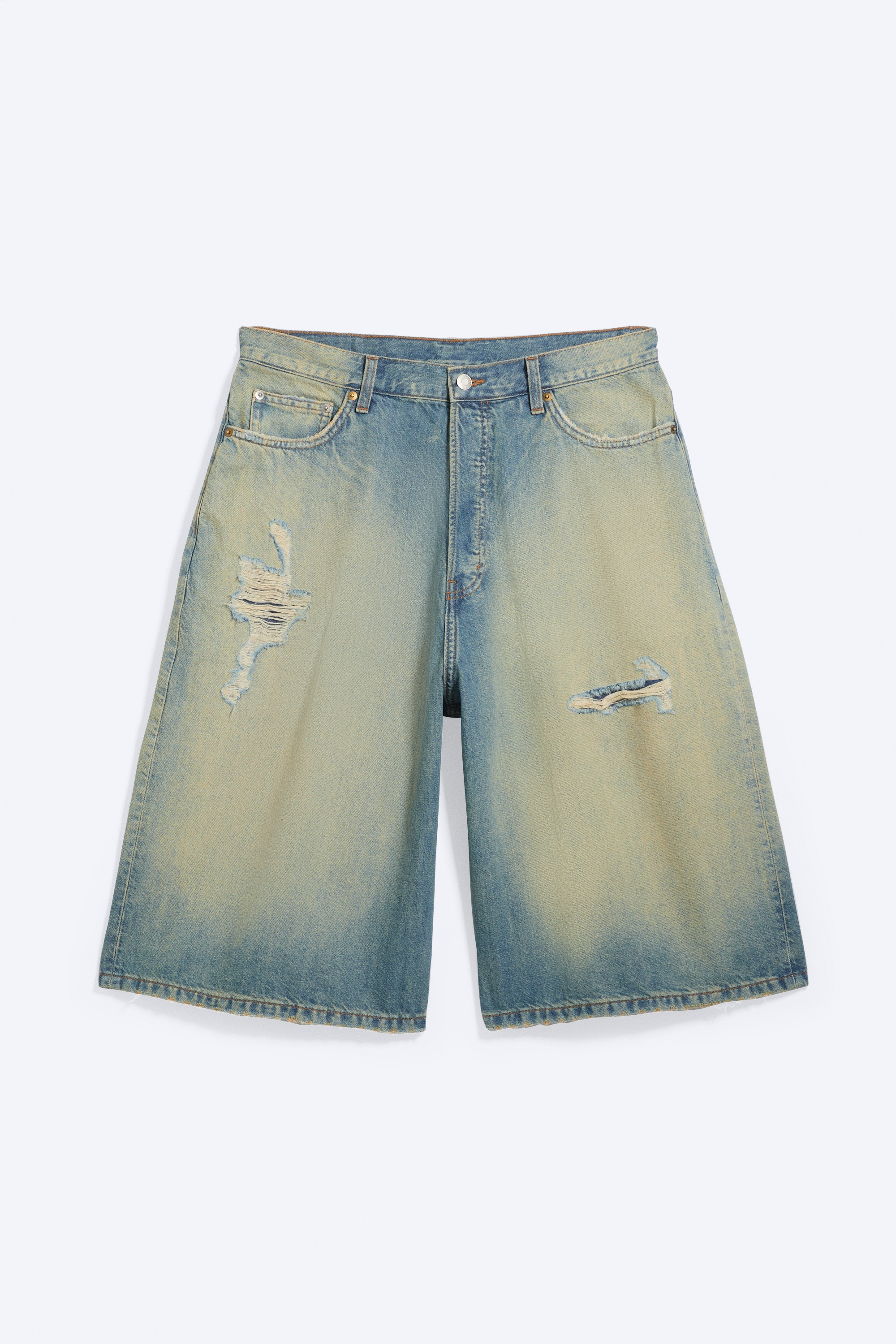 Shorts vaqueros largos de tiro medio Void Mid Rise Loose Long - Honey Blue - Azul claro/Blue Rinse- Azul oscuro/Ghost Blue - Azul claro